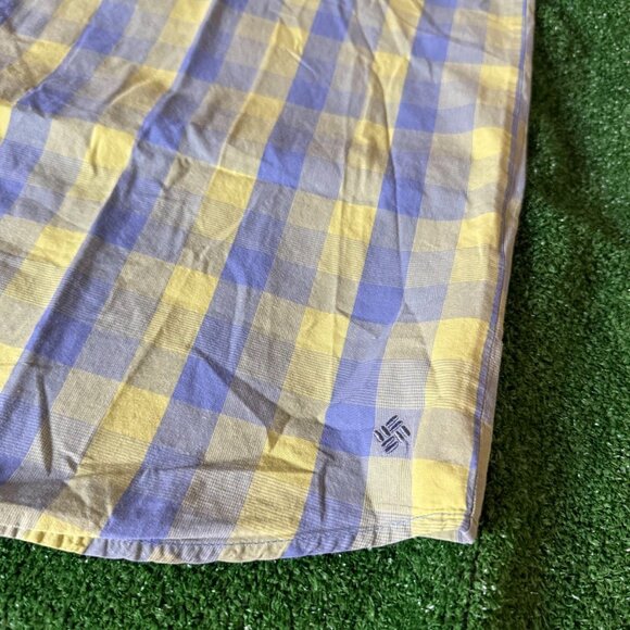 Columbia Shirt Size XL Blue Yellow Plaid Button Up Relaxed Fit Outdoor Hiking - Picture 3 of 16